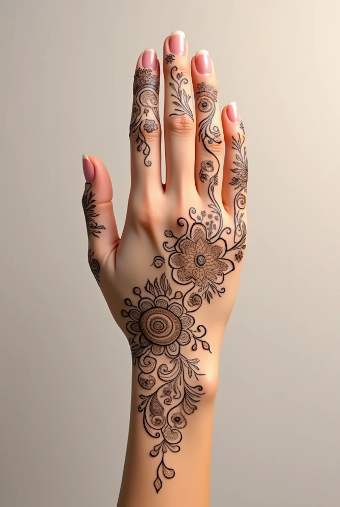 generate modern Karwa Chauth Special mehndi design on hand