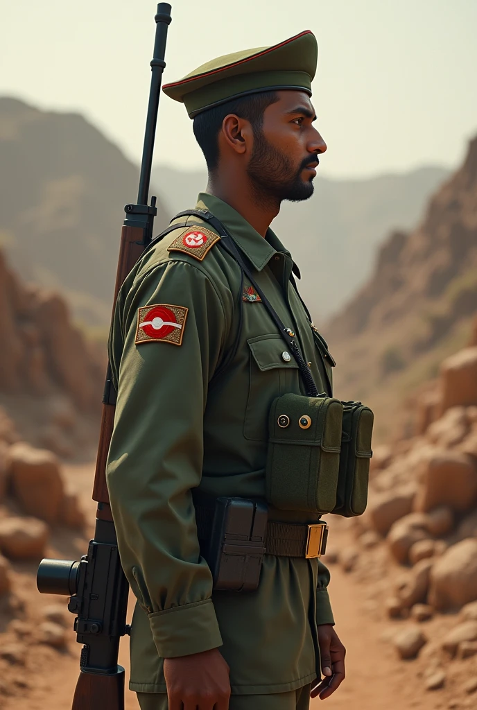 Super attentive Bangladeshi army man