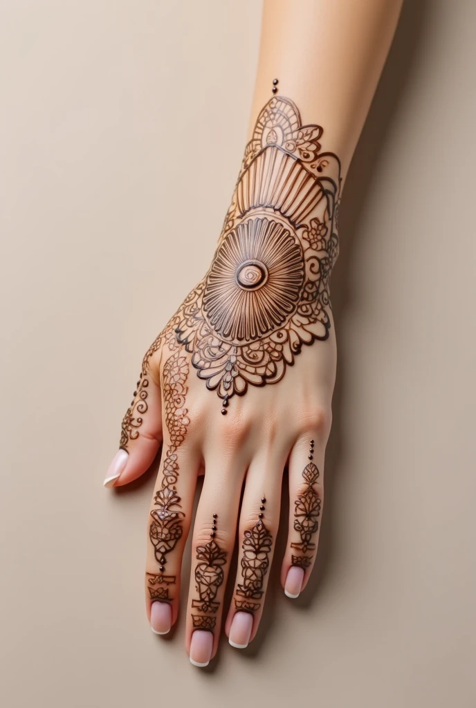 generate modern Traditional mehndi design on hand
