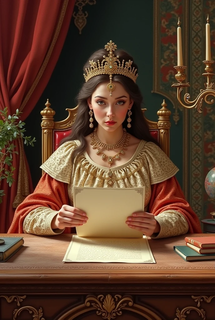 Byzantine Empress reading a letter