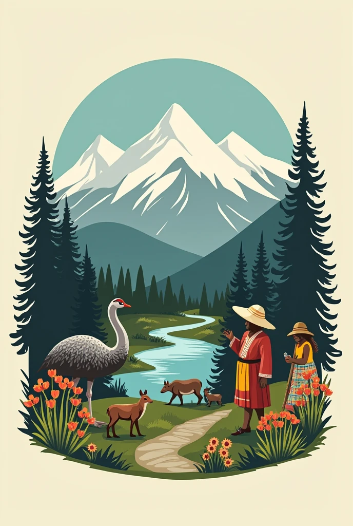 An abstract representation of the people who inhabit, and the most representative animals of the Apurimac region