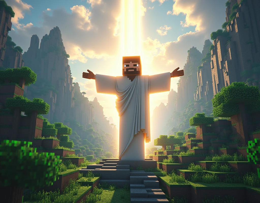 We need a minecraft image that has the power of jesus high quality minecraft image