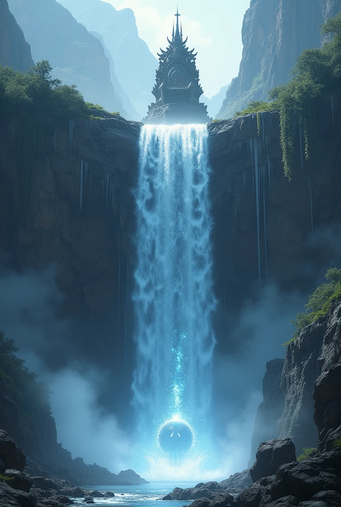 waterfall flowing at god's throne