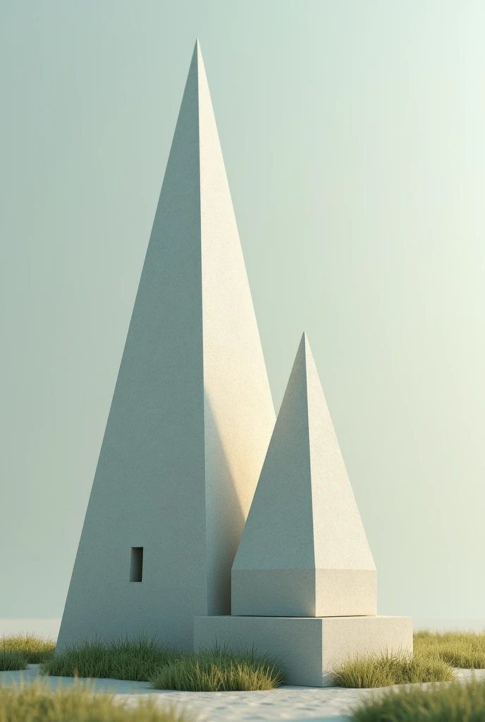 Create a prism with a rectangular base and a pyramid with a rectangular base