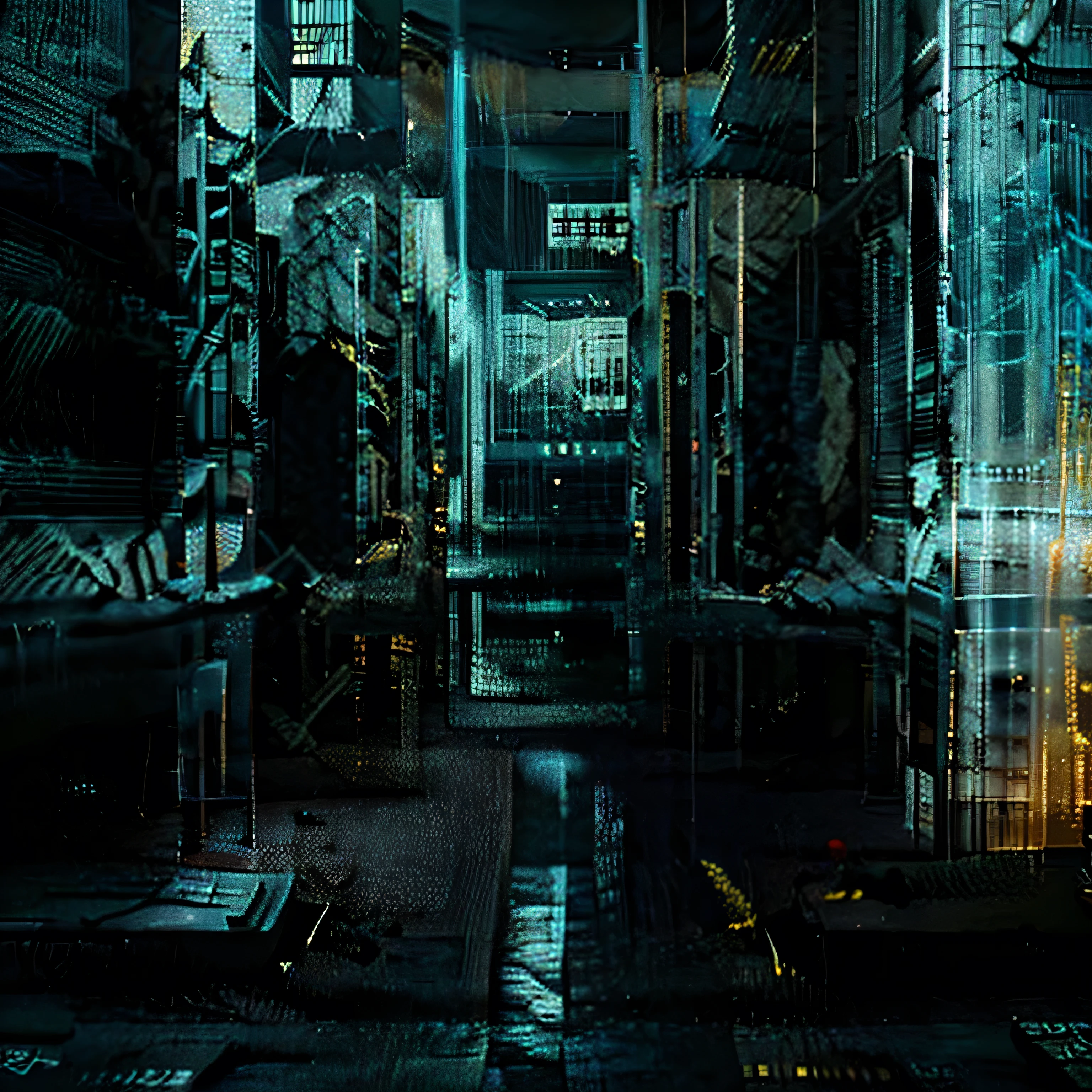 abstract dark urban cyber punk tileable background, no characters