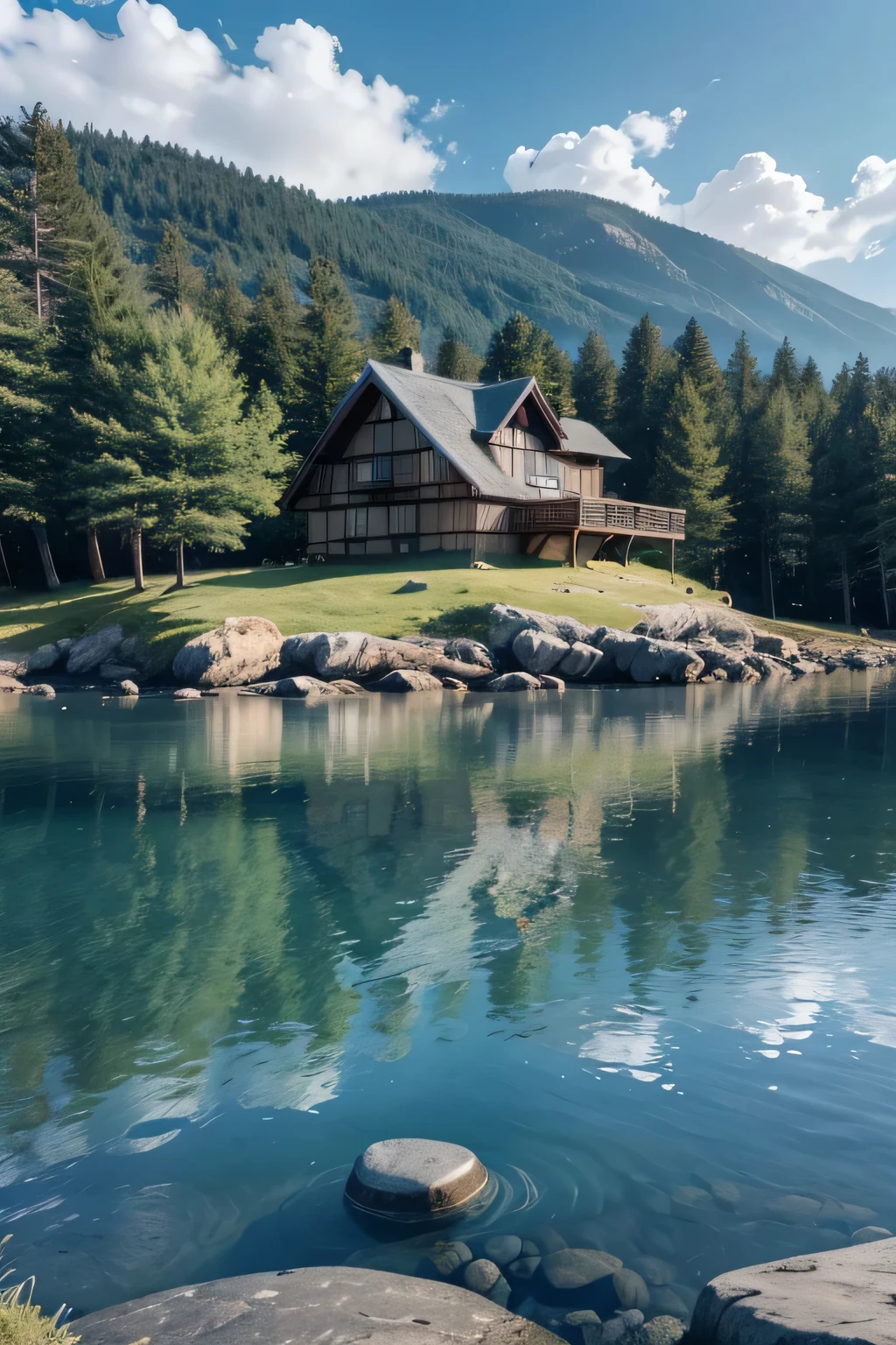 Cottage 3, dedicated to Poseidon, is one of the most iconic at Camp Half-Blood, located in the Percy Jackson universe. Below are the most notable details:External Appearance:architechture: The chalet is robust and stands out for its design that resembles a maritime structure.. The outer walls are made of gray and blue stone., giving the impression that they were carved from sea rocks.enviroment: It is situated near the campsite beach, reflecting the god's connection with the sea. Around the chalet, there are shells scattered around and coastal vegetation is abundant, with sea grass and flowers that grow spontaneously.portra: The door of the chalet is made of old wood, worn by time, with carvings depicting seahorses and tridents, symbols of the god of the seas.rooftop: The roof has a blue-gray color, similar to the surface of the ocean on a cloudy day.Internal Aspect:Decoration: The interior of the chalet reflects the tranquility and vastness of the sea. The walls are painted in shades of blue, green and gray, imitating the various depths of the ocean. on the ceiling, there is a mural that represents the sky and the sea meeting on the horizon, creating a sense of infinity.Furniture: The furniture is simple and practical, with beds made of sturdy marine wood and covered in blue-toned sheets. There are decorative details that refer to the sea, like shells, stones and sculptures of sea creatures.smell: The cottage has a constant aroma of salt water and sea air., creating an atmosphere of serenity and freshness.enviroment: The floor is covered with a soft material, like fine sand, that adjusts to the campers' feet when they walk, remembering the feeling of walking on the beach. There is also a small salt water spring in the center., whose water flows smoothly, emitting a relaxing sound.Lumiere: The lighting is soft, with a bluish light that seems to emanate from the ceiling, simulating the reflection of sunlight on the sea surface.