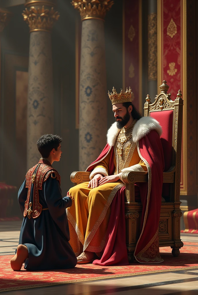 Kneel before the king and kiss his hand