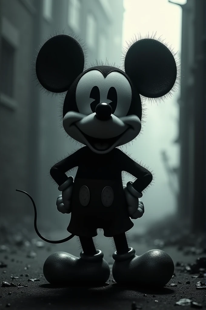 Gere uma imagem de Photo Negative Mickey Realista
