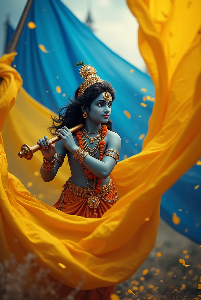 Happy Janmashtami Photos with Lord Krishna, playing flute background solar panels