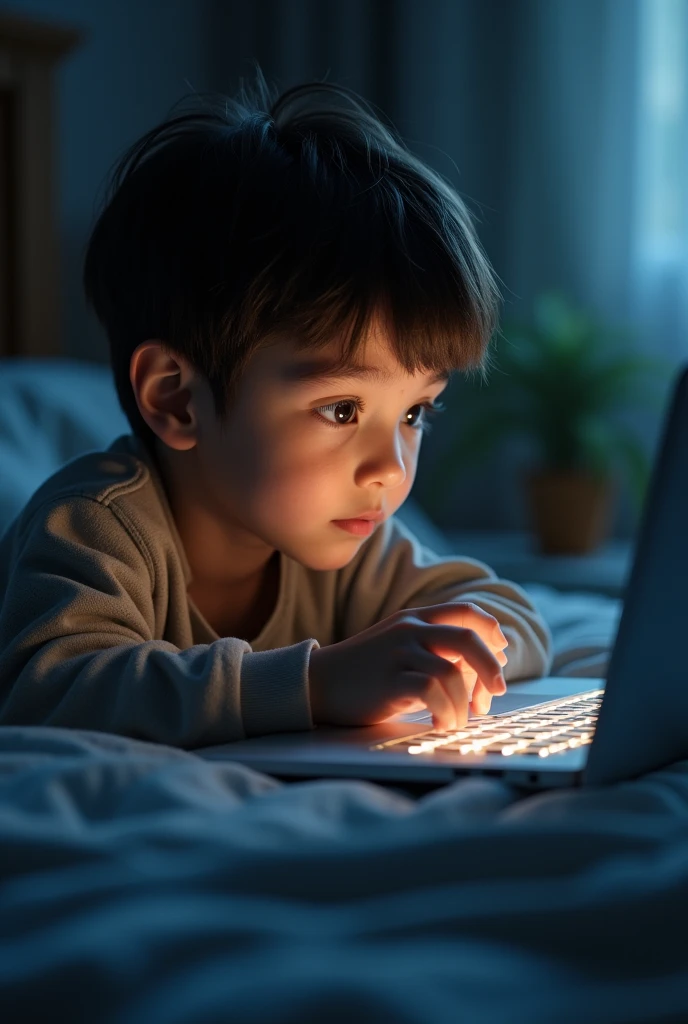 boy watching laptop