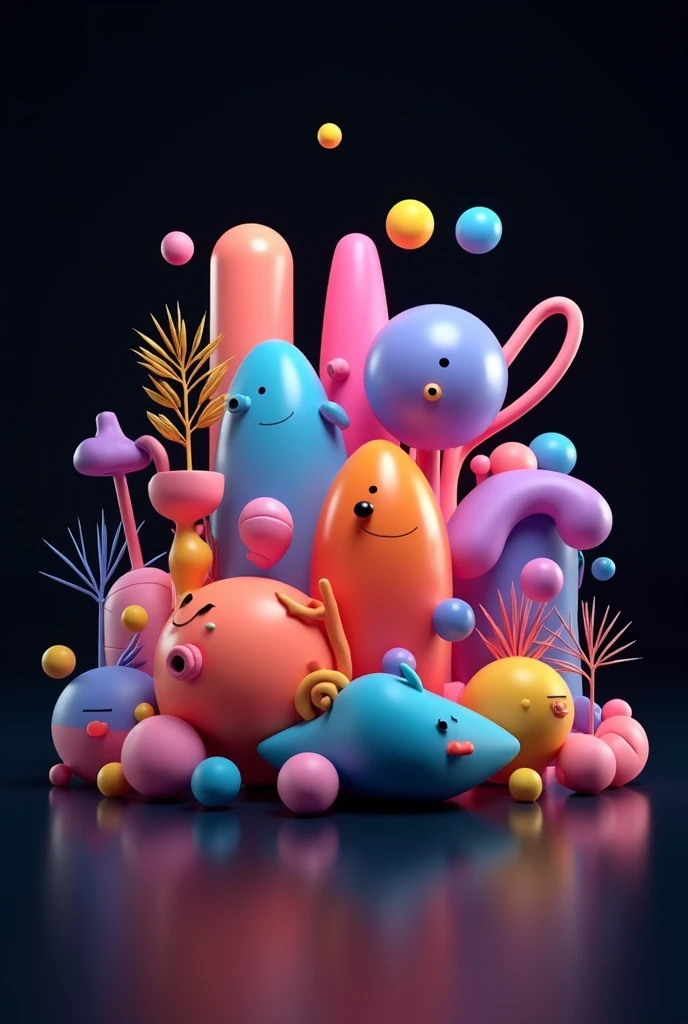 a set of objects of different colors on a black background, 3d stylized graphics, Stylized 3D rendering, beautiful 3d rendering, game icon feature, 3D icon for mobile game, miscellaneous objects, Matte 3D illustration, super detail of each object, game assets, video game assets, 3d stylized, blender design assets, 3d illustration