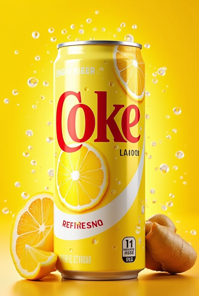 create a can of lemon and ginger flavored coke 