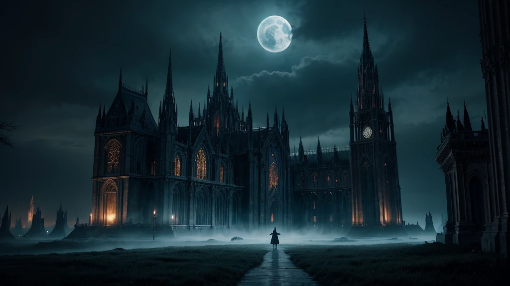 Create an image of the Warlock Kingdom, a realm of dark elegance and mystical power. The kingdom is ruled by a dynasty of warlocks who are masters of arcane magic, manipulation, and the dark arts. The kingdom's architecture should reflect a gothic and enchanted atmosphere, with towering spires, glowing magical runes, and swirling shadows. Within this kingdom, a select few individuals possess the rare and coveted ability to control time. The environment should feel both mysterious and powerful, with an aura of secrecy and ancient knowledge. The overall style should be rich in detail, with a focus on dark, magical elements and an ominous, yet majestic atmosphere.