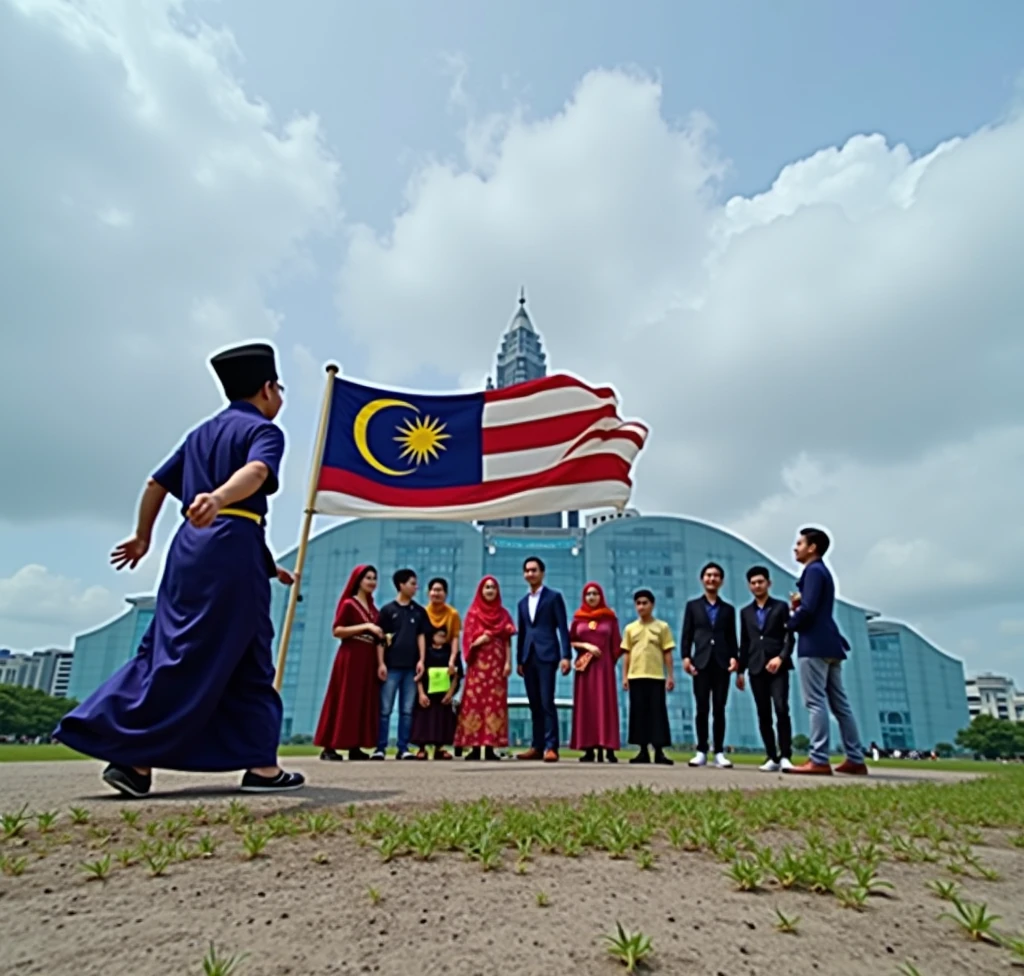 independence day malaysia, Malaysian flag , people wear clothes independence day logo malaysia
