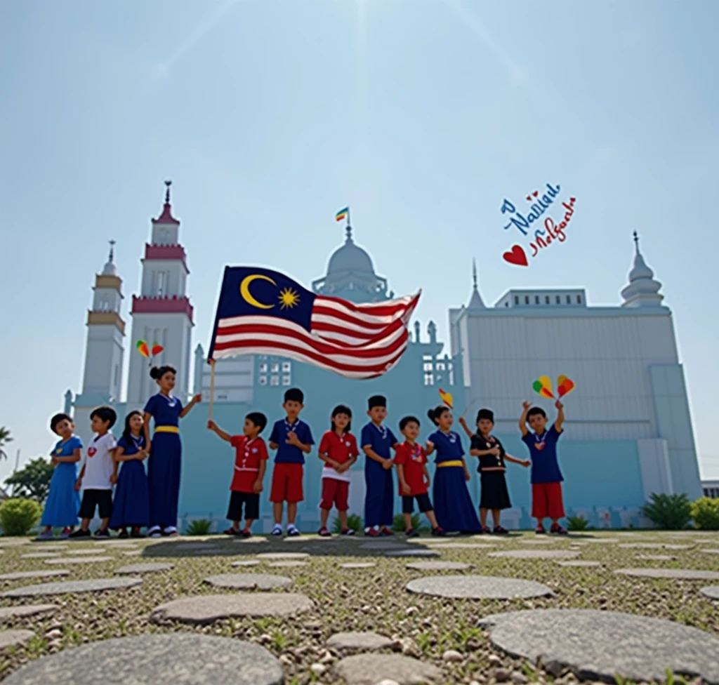 independence day malaysia, Malaysian flag , people wear clothes independence day logo malaysia