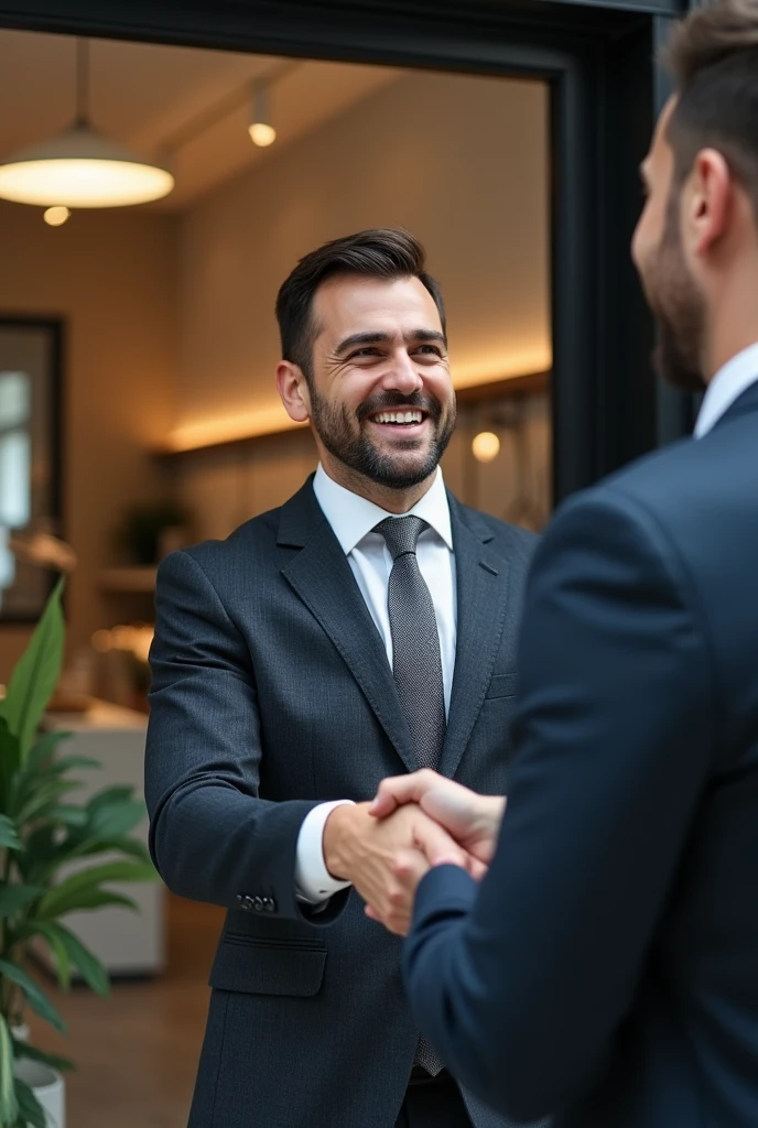 satisfied customer of a business as a handshake