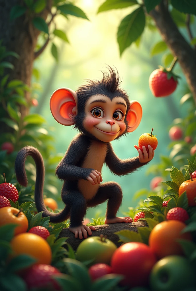 Monkey and beautiful trees foods