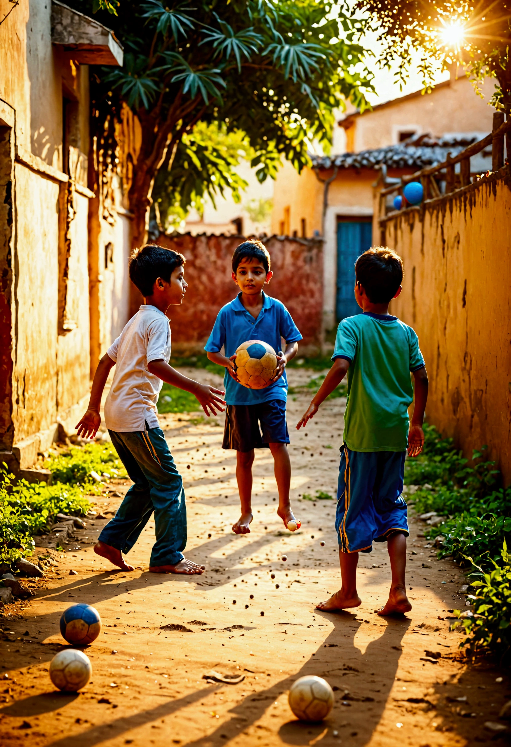 Children playing ball 
