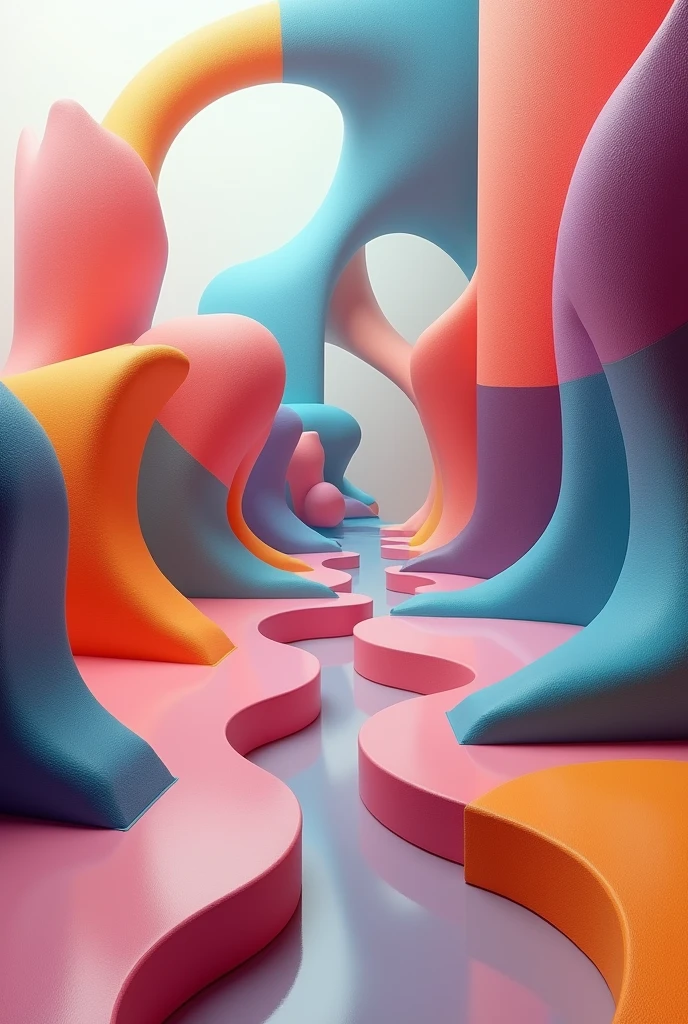 Create a poster about shapes and texture creating an illusion