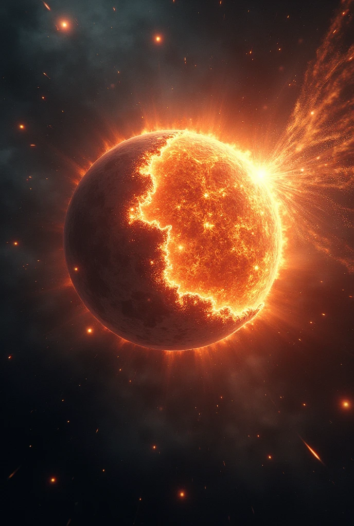 Moon and sun collide 