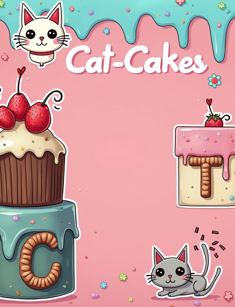 Generate a logo with the word cat-cakes
