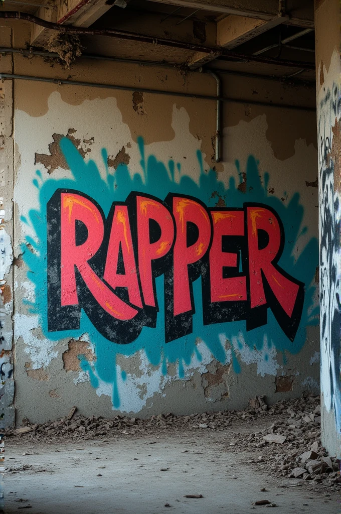A wall that is graffitied in an abandoned place that says KG Rapper