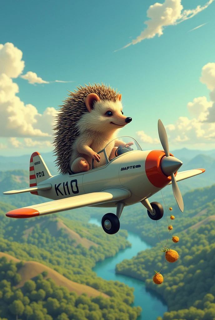 Un 🦔 manejando un avión repartiendo marihuana