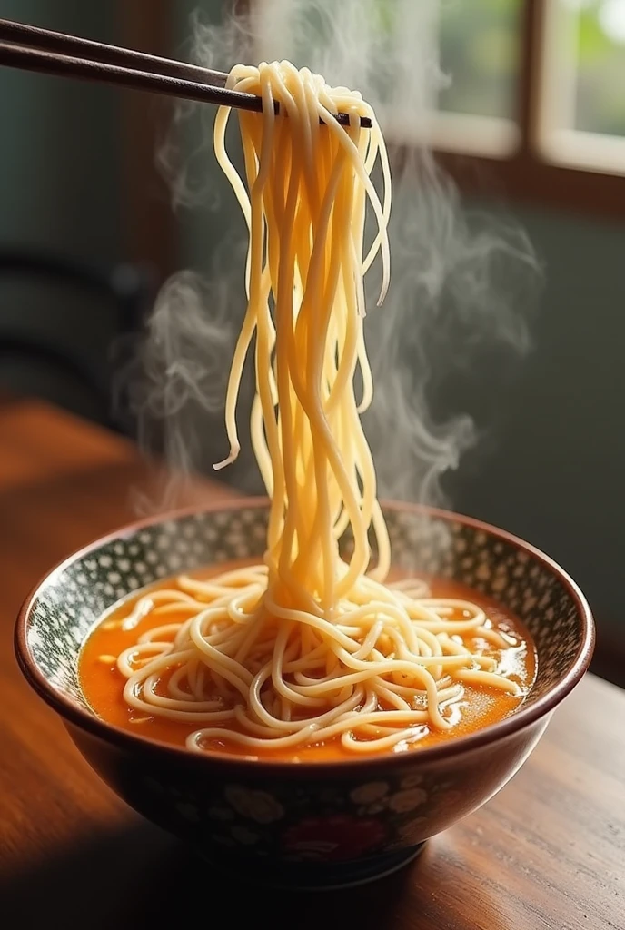 A maruchan soup with hair from the same soup 
