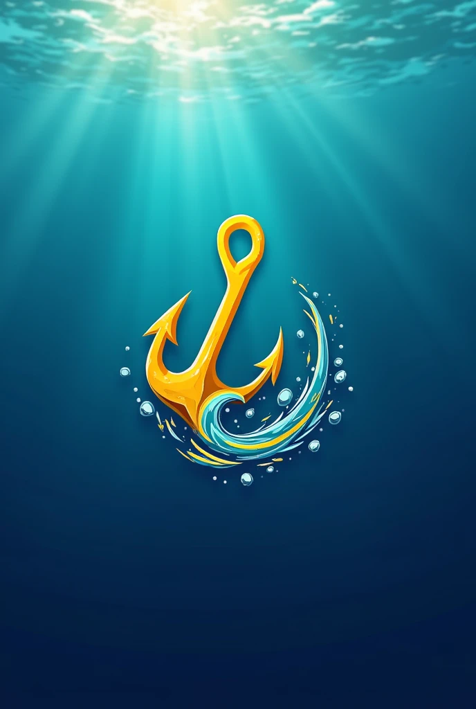 Logo of a company that will be called LANGONI, which will be dedicated to sea fishing and which will have yellow and blue colors