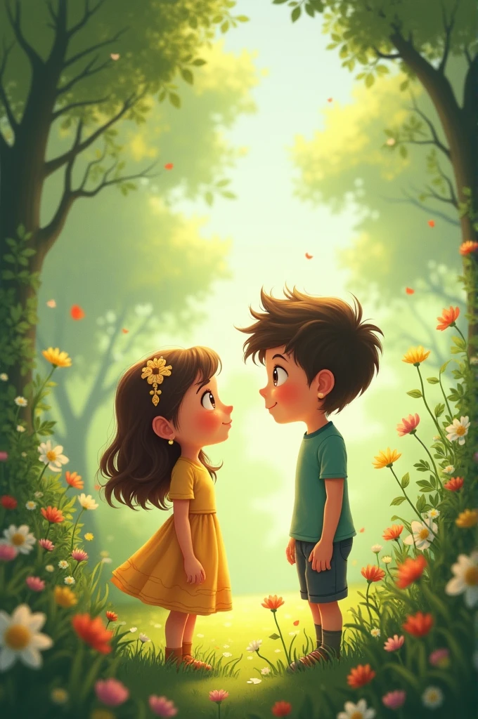 Girl and boy crosses each other. 