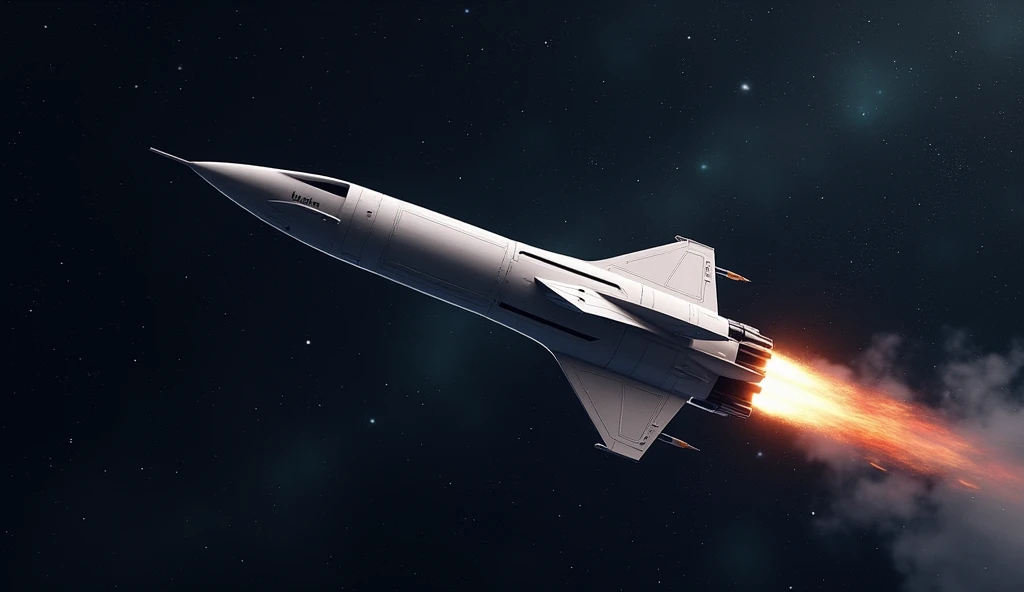  Lucas&#39; rocket flying among the stars, leaving the Earth behind