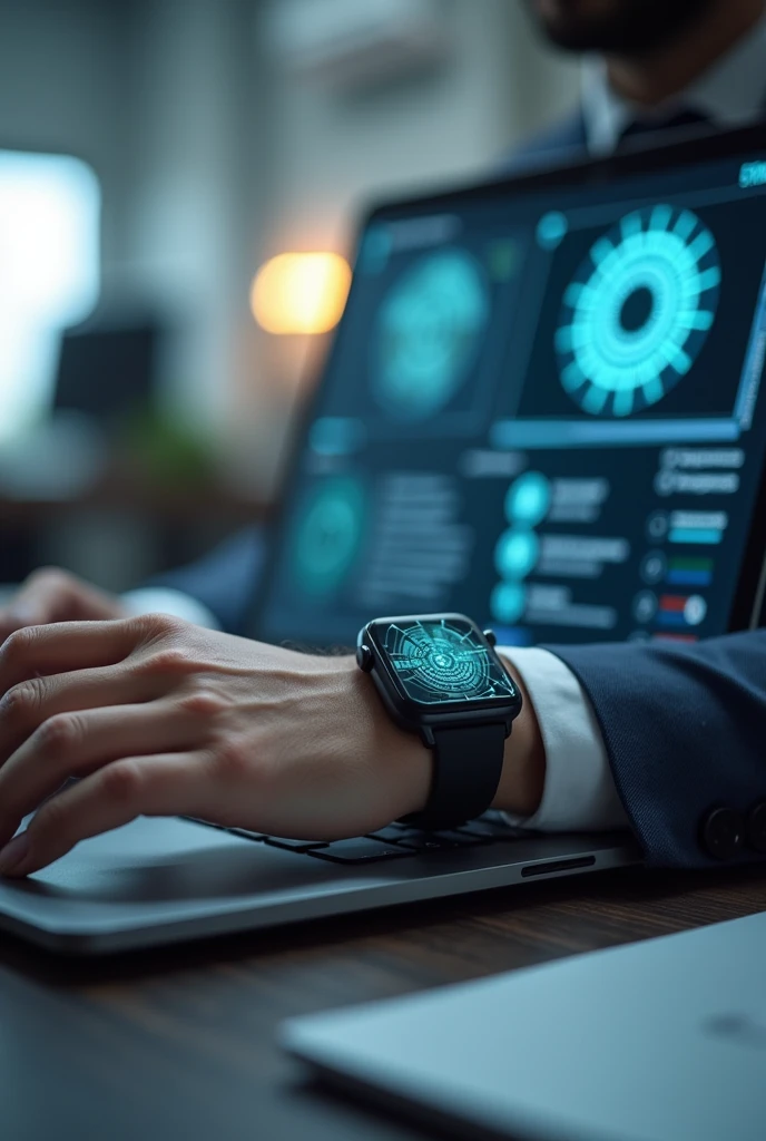 A SMART WATCH THAT CAN BE SHOWN TO BE SCANNING A LAPTOP FROM TOP TO BOTTOM TO FIND FAULTS OR DAMAGES IS FOR A PROJECT WE ARE DOING