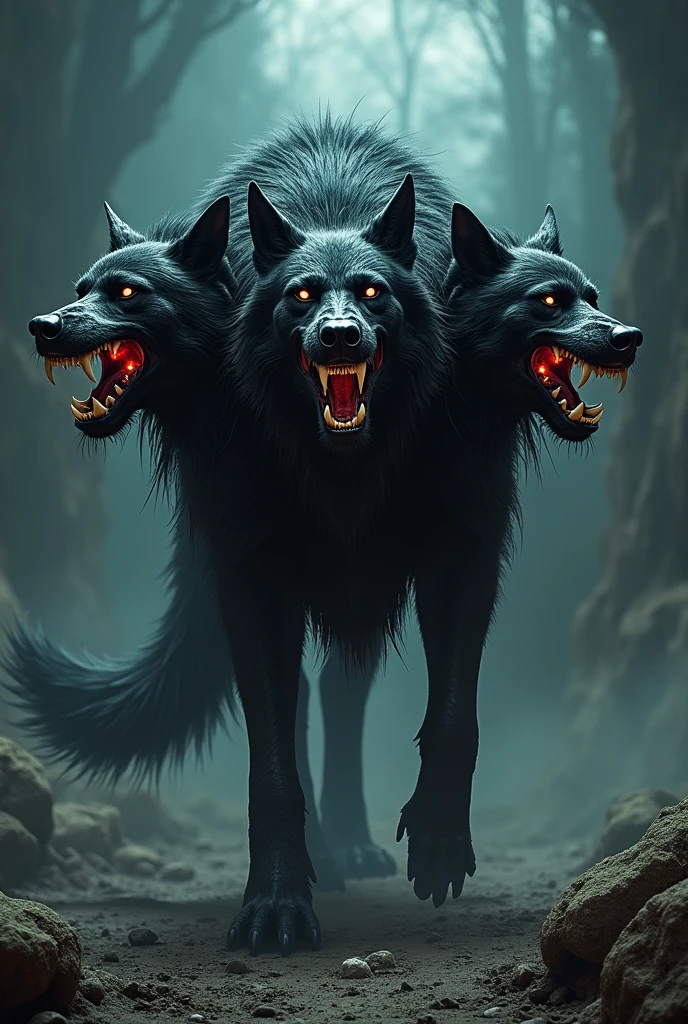 Creates a cerberus image, the three-headed dog of Greek mythology
