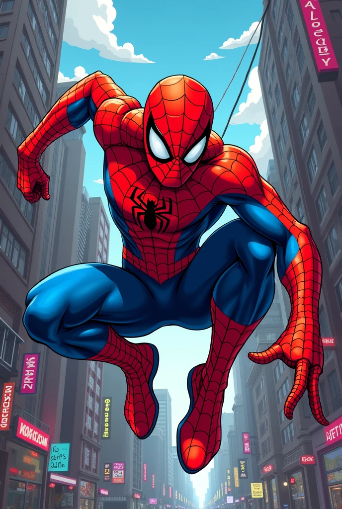 Spider man animated , comic cartoon book type 