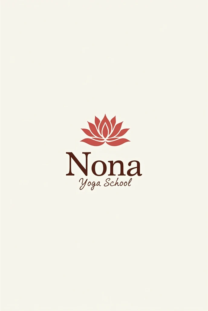 Company Logo yoga school lotus with the integrated name Nona