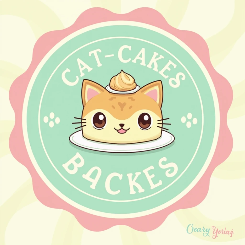 Create a logo with the word cat-cakes