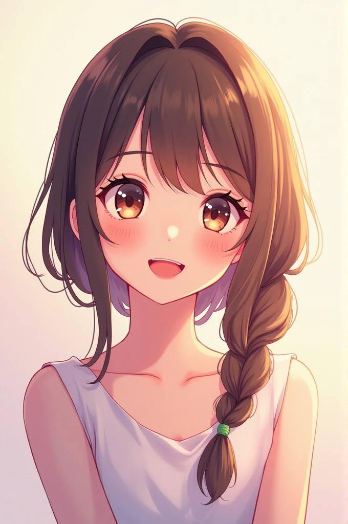 A happy girl named Jhoselin, Libra sign. Anime style drawing