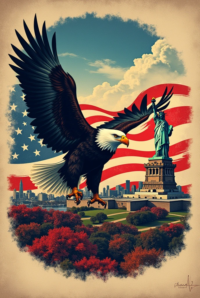 Make a shirt for my English exhibit about the United States