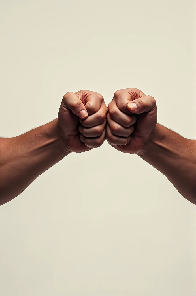Two strong arms fist bumping