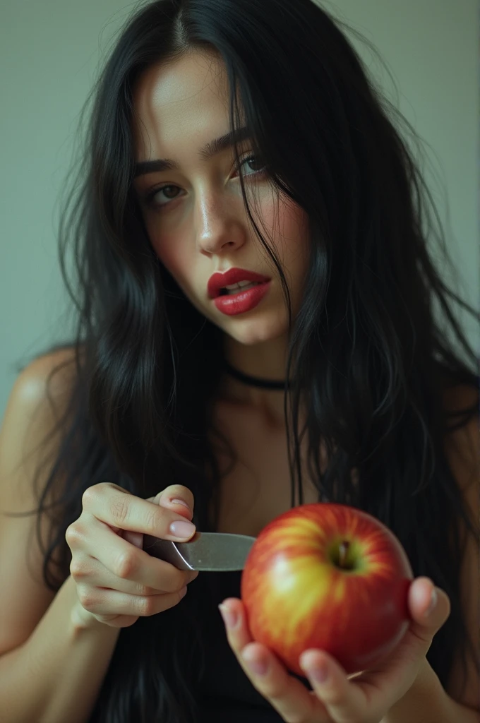 billie eilish cutting apple