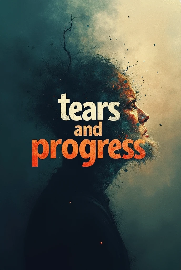 a picture with the word "Tears and progress" En el centro de la imagen