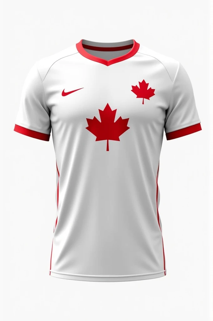 Canada soccer jersey white with red details