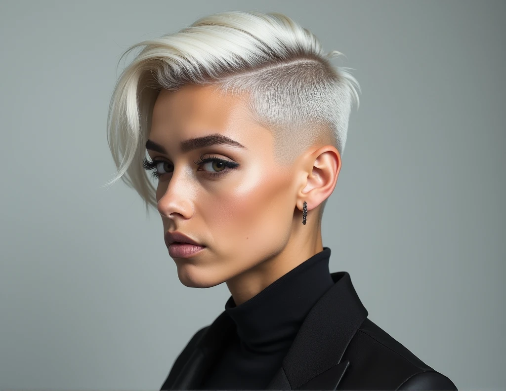 platinum low fade cut without showing face