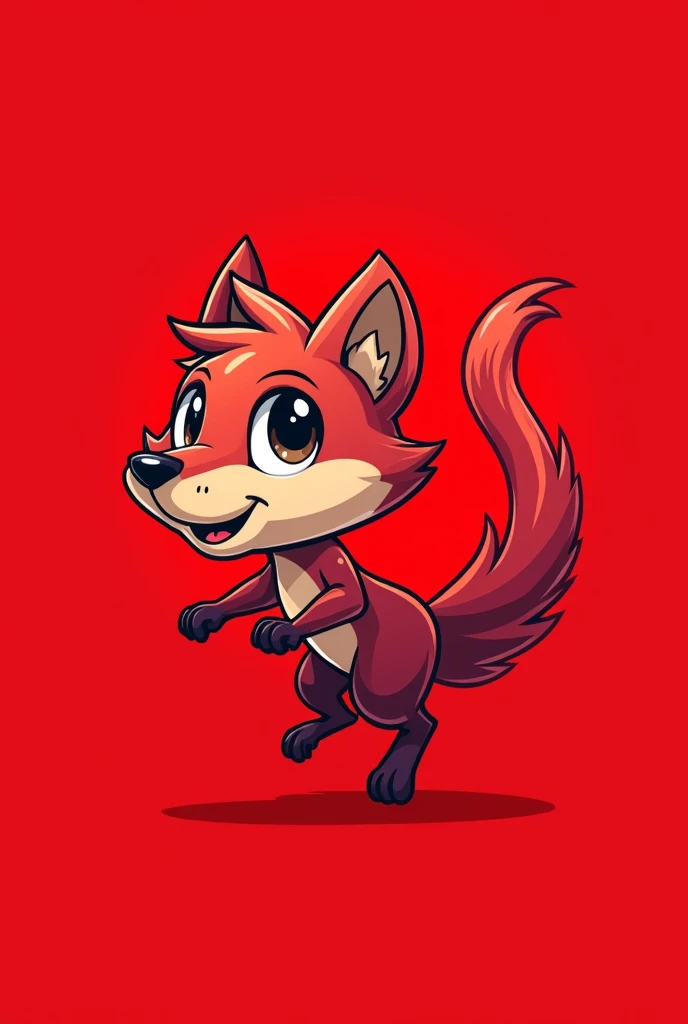 An olingo animal team shirt with predominantly red color with the small animal