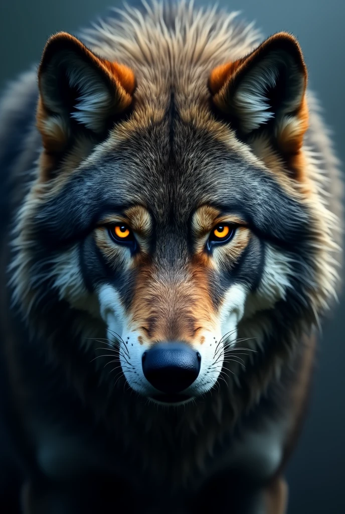 The face of a wolf