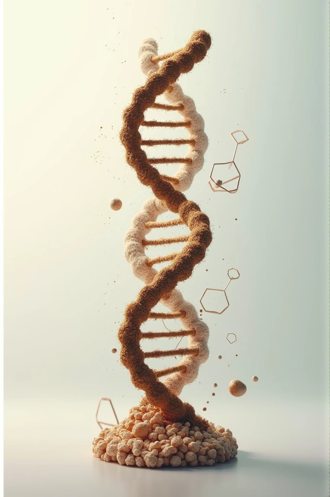 DNA molecule and caffeine molecule