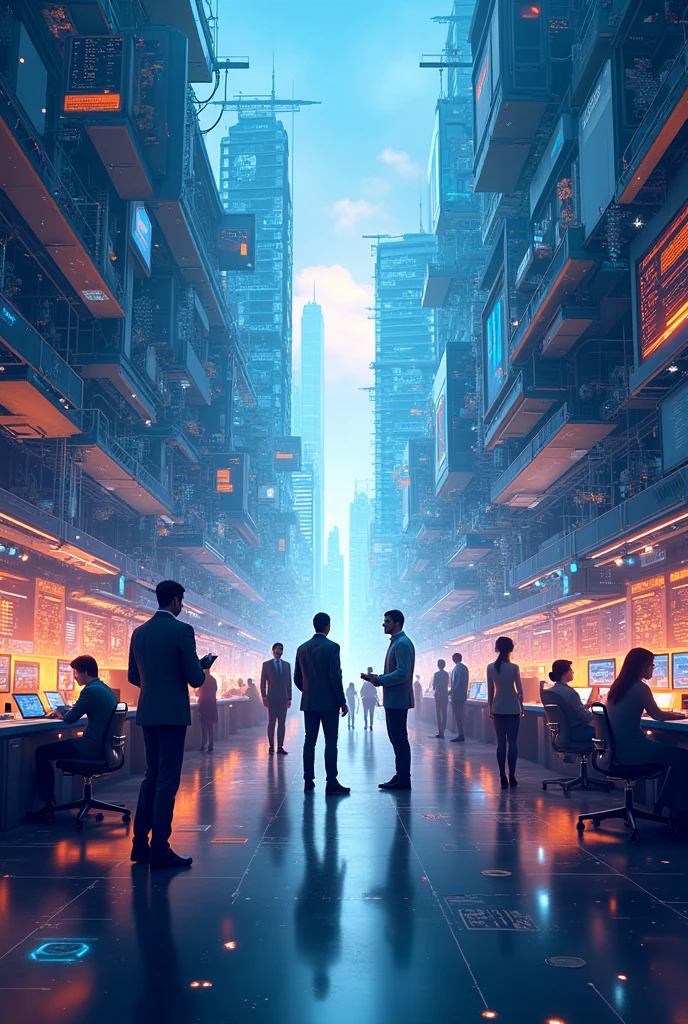 WORLD OF WORK AND TECHNOLOGY VECTOR