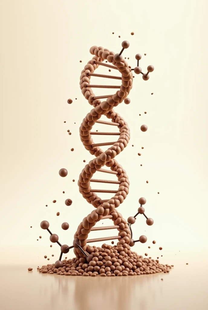 DNA molecule and caffeine molecule