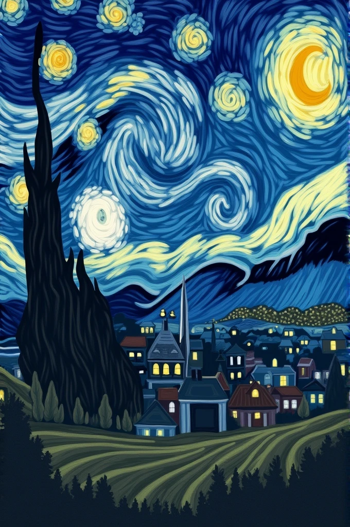 recreate Van Gogh&#39;s starry night but it&#39;s cloudy 