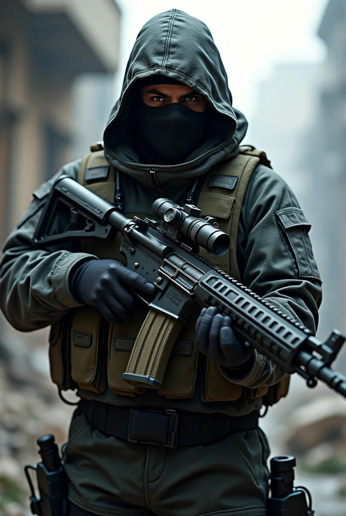 Huzaifa Shah as a call of duty ghost soldier